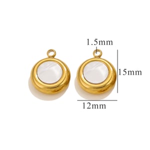 1 Piece Simple Retro Style Geometric Shape Stainless Steel  Gold Color Women's Pendant h5 